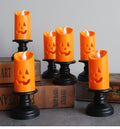 Halloween LED Flickering Candle Light – Plastic Flameless Spooky Décor