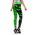 Halloween Pumpkin Print Pants – Stretchy Polyester, Sizes XS–XL