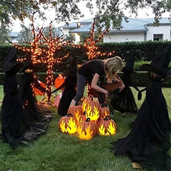 Halloween Light-Up Witches Ghost Halloween Decoration Horror Props Creepy Skeleton For Halloween Decoration Voice Control